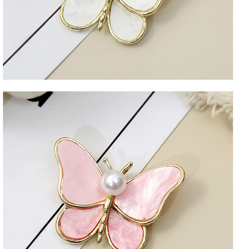 Mode Schmetterling Legierung Überzug Künstliche Perlen Frau Broschen display picture 4