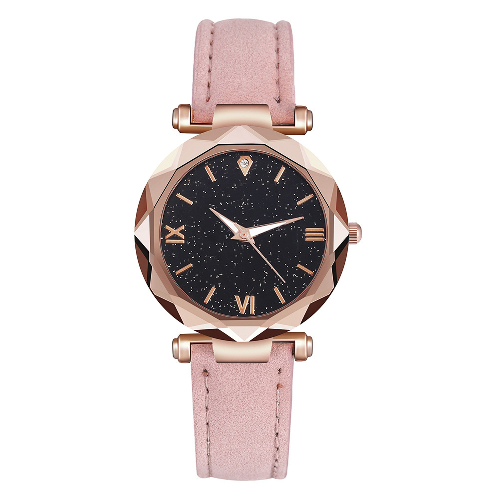 Roman Digital New Starry Sky Fashion Matte Belt Women's Watch_voghion.com