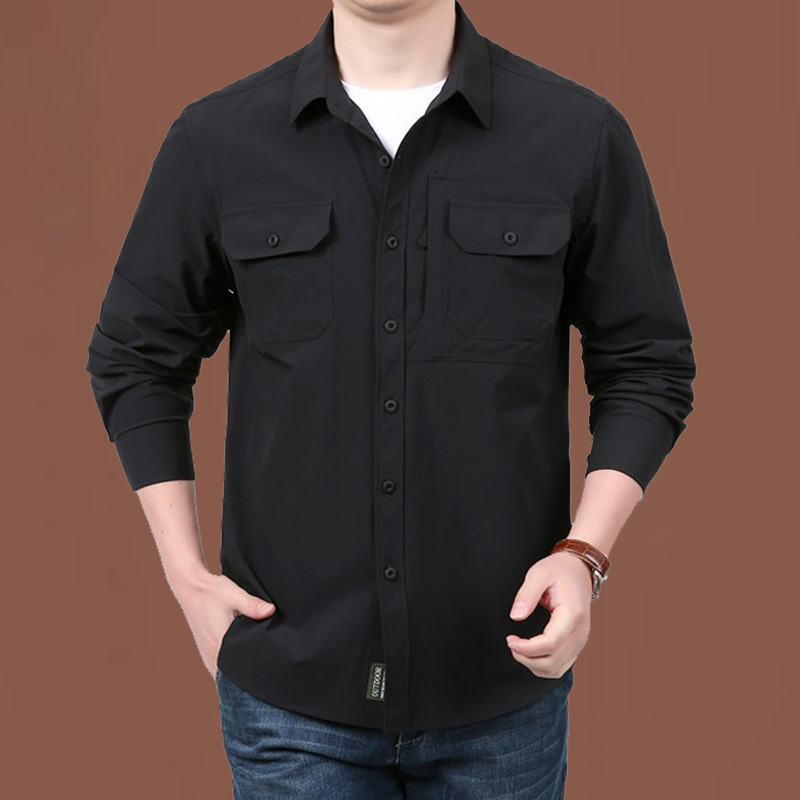 Chaqueta camisa de manga larga otoño nuevo estilo relajado casual versátil hombre gran camisa de trabajo abrigo