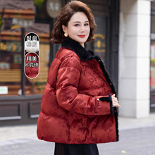 小个子妈妈冬装羽绒棉服国风棉衣外套中老年女秋冬新中式短款棉袄