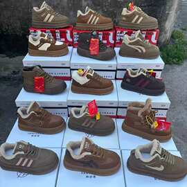 加绒休闲运动女板鞋冬季保暖棉鞋厚底女鞋加绒德迅女鞋杂款直播