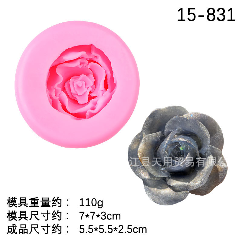 DIY Rosa peonía silicona molde hecho a mano de cristal epoxi yeso aromaterapia Mesa Decoración Accesorios