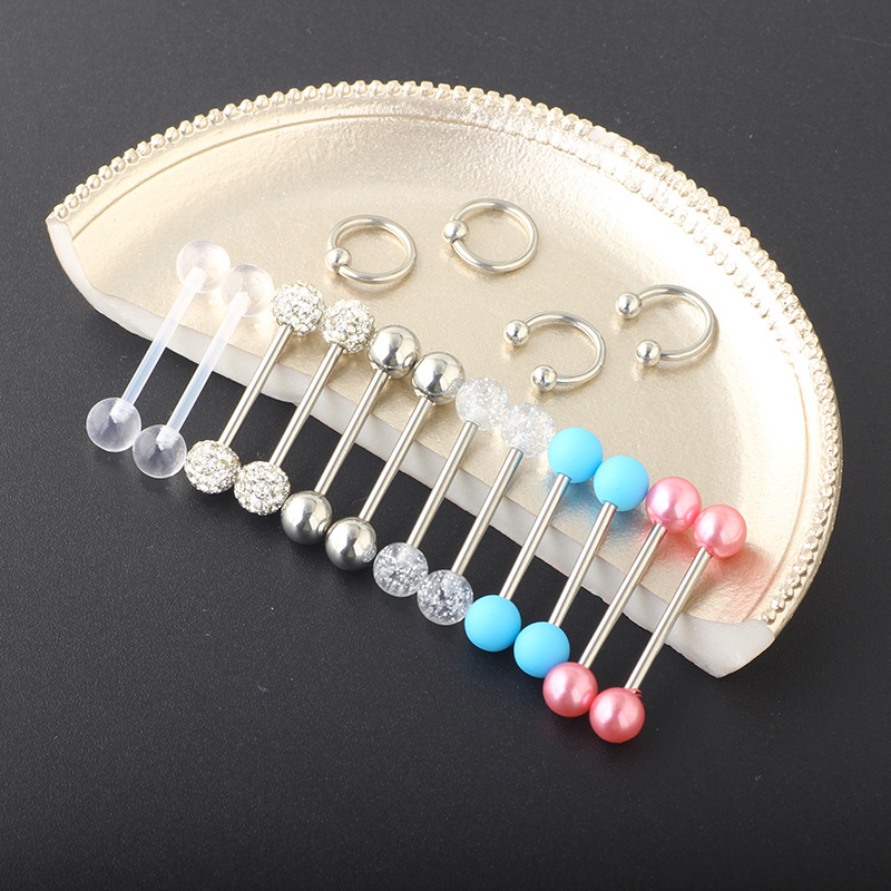 Labret piercing jewelry detail image