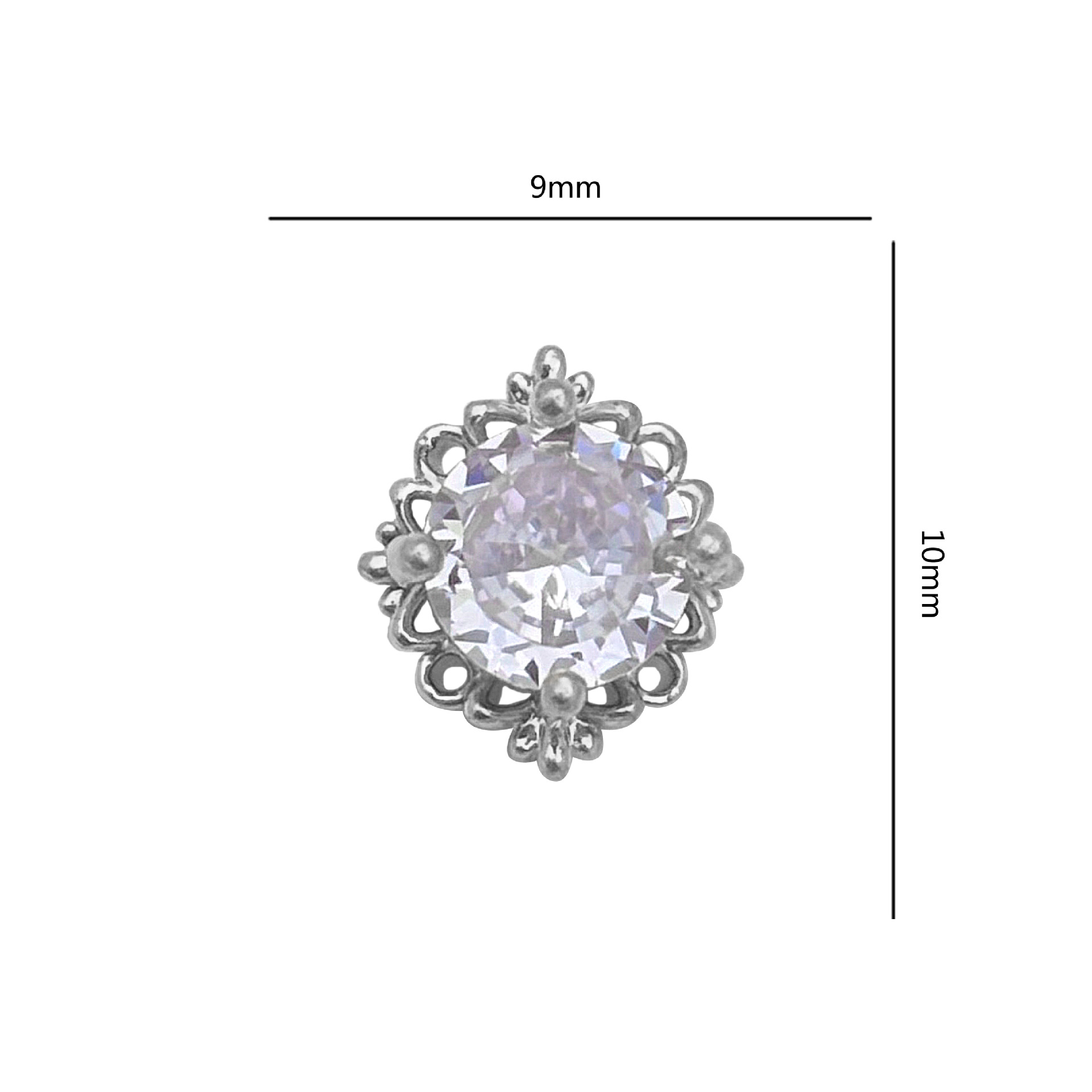 Retro ronda circonio uñas joyería uñas diamante joyería DIY uñas pegatina circón único retro circón fábrica lote