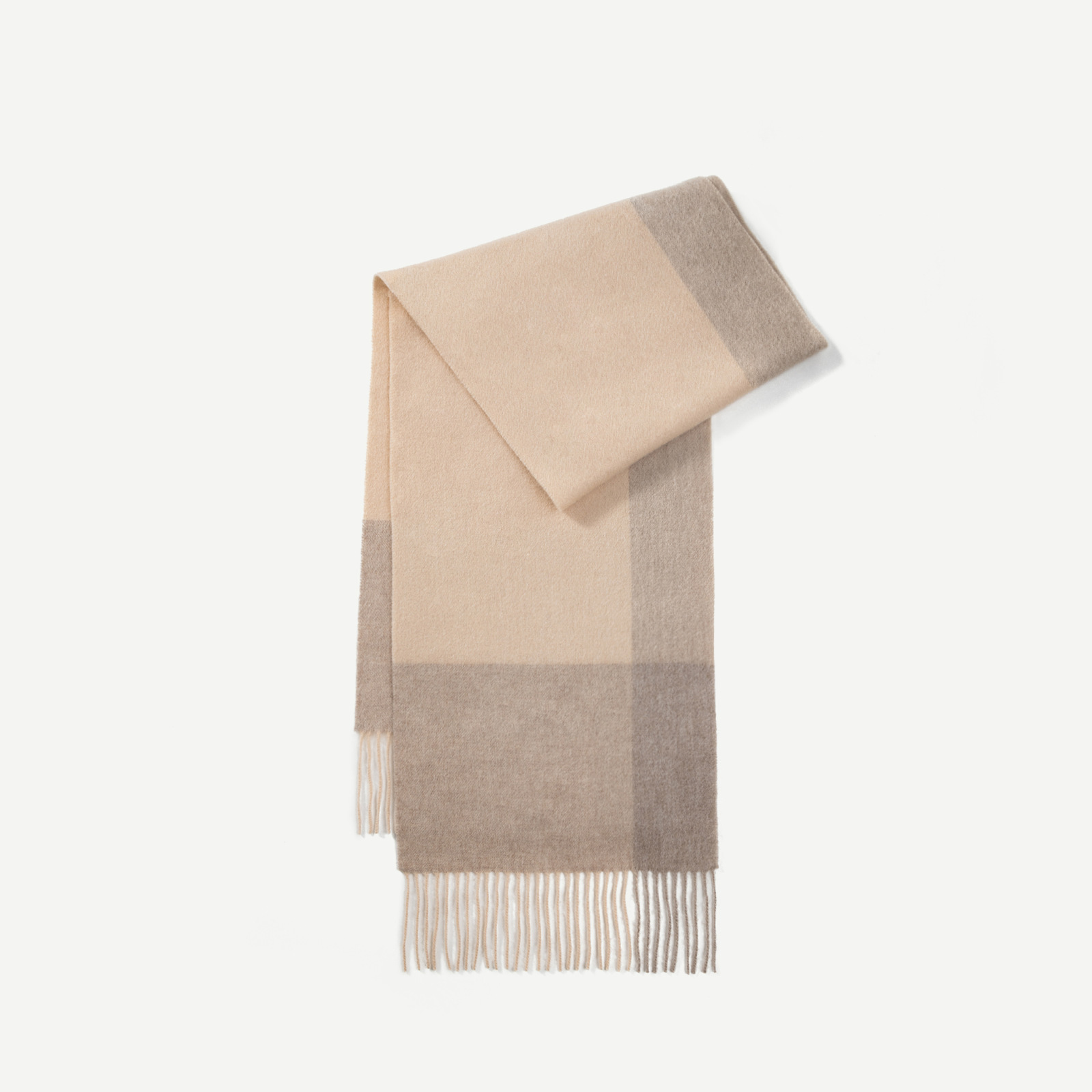 Nuevo estilo europeo y americano 100% bufanda de lana para mujer otoño e invierno chal a cuadros de alta calidad bufanda de borla simple salvaje al por mayor