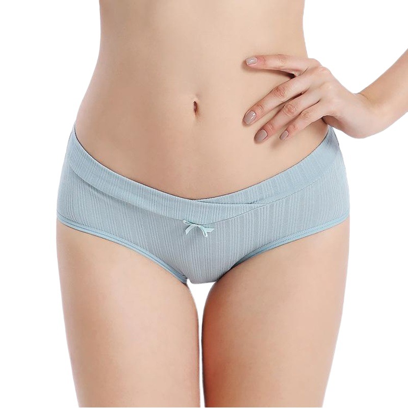 Ropa interior de las mujeres embarazadas Algodón puro bajo cintura más tamaño vientre moda costilla inconsútil transpirable Maternidad