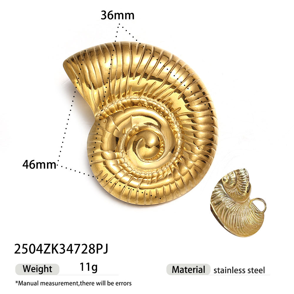 Tena Europa y América Alta retención de color 18k oro concha de acero inoxidable concha de estrella de mar collar de cuerda gruesa ins joyería de explosión transfronteriza image 17