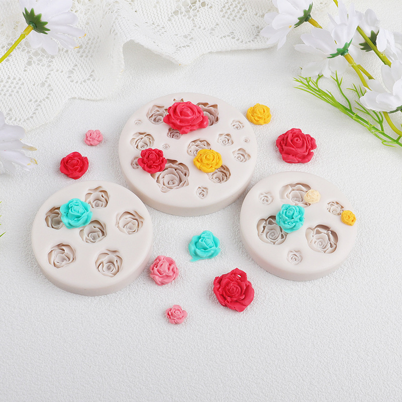 Rosas de hoja de silicona molde de cinta magnética mousse pastel de chocolate aromático decoración accesorios de goteo