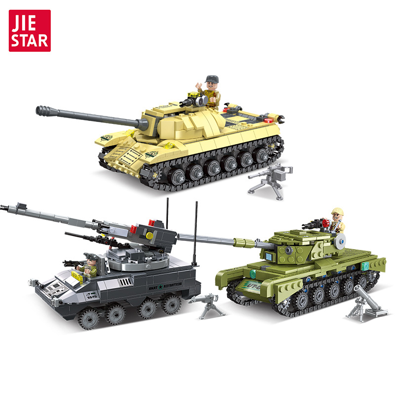 (2개) CHENGHAI 빌딩 블록 공장 도매 새로운 군사 장난감 DIY 조립 IS-3 탱크 모델 장식품 JIE XING 61118