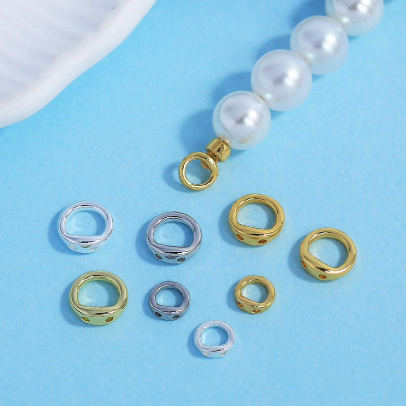 Wholesale Hidden Wire Rings Plated with 18K Gold, Color-Preserving, Threaded Closed Rings for Bracelets and Necklaces, Connecting End Rings, DIY Jewelry Accessories