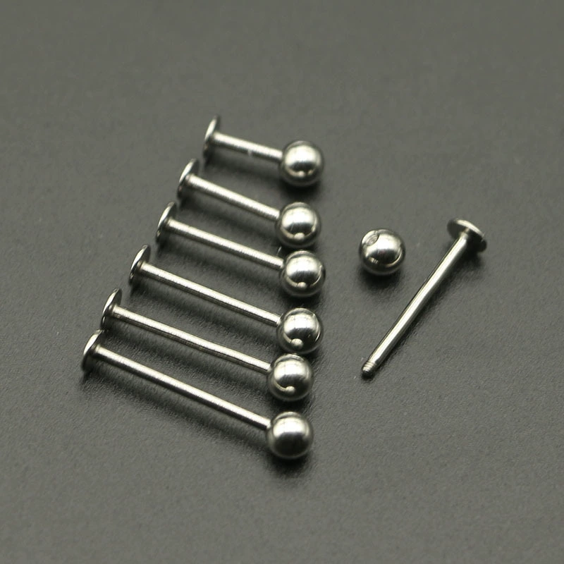 External Thread 316L Lip Nail Tongue Nail Titanium Steel External Tooth Body Piercing Jewelry Dimple Nail Ear Bone Nail Stainless Steel Cross-Border