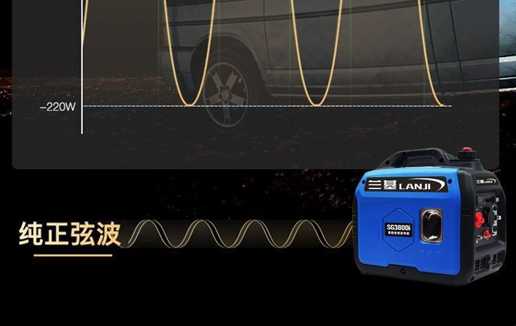 Silent generator 220V household variable frequency gasoline small generator portable new energy vehicle charging generator