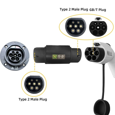 Gbt to Type2 National Standard to European Standard Adapter New Energy Electric Vehicle Charging Pile Gun Head Adapter 380V (EV şarj adapterləri) - qygzo-32-220v