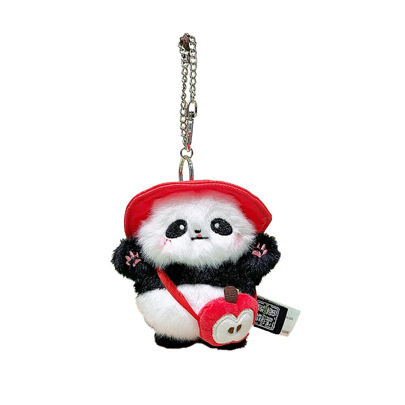 Jinnew墨青パンダの背中の斜めショルダーバッグのぬいぐるみのキーホルダーのペンダントはパンダのペンダントの卸売りに行きます。