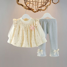 婴儿童装0女童秋装洋气1-3岁套装公主春秋天衣服女宝宝时髦三件套