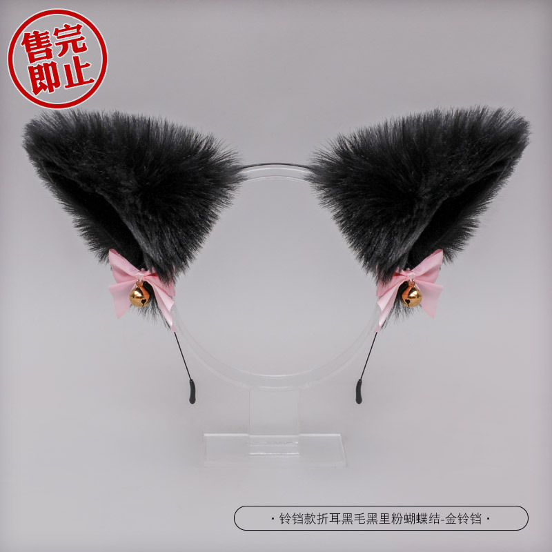 手作日系獣耳カチューシャかわいいぬいぐるみ猫耳Lolita頭飾りキツネ耳アクセサリー猫耳カチューシャ