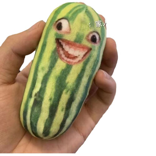 Who understands, voice-changing watermelon slice family, funny plush toy keychain with cucumber design and voice pack
