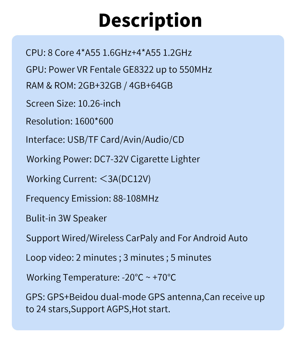 10.26inch Car-Mounted Mp5 Wireless Carplay High-Definition Reversing Camera Bluetooth Radio Ce Certified