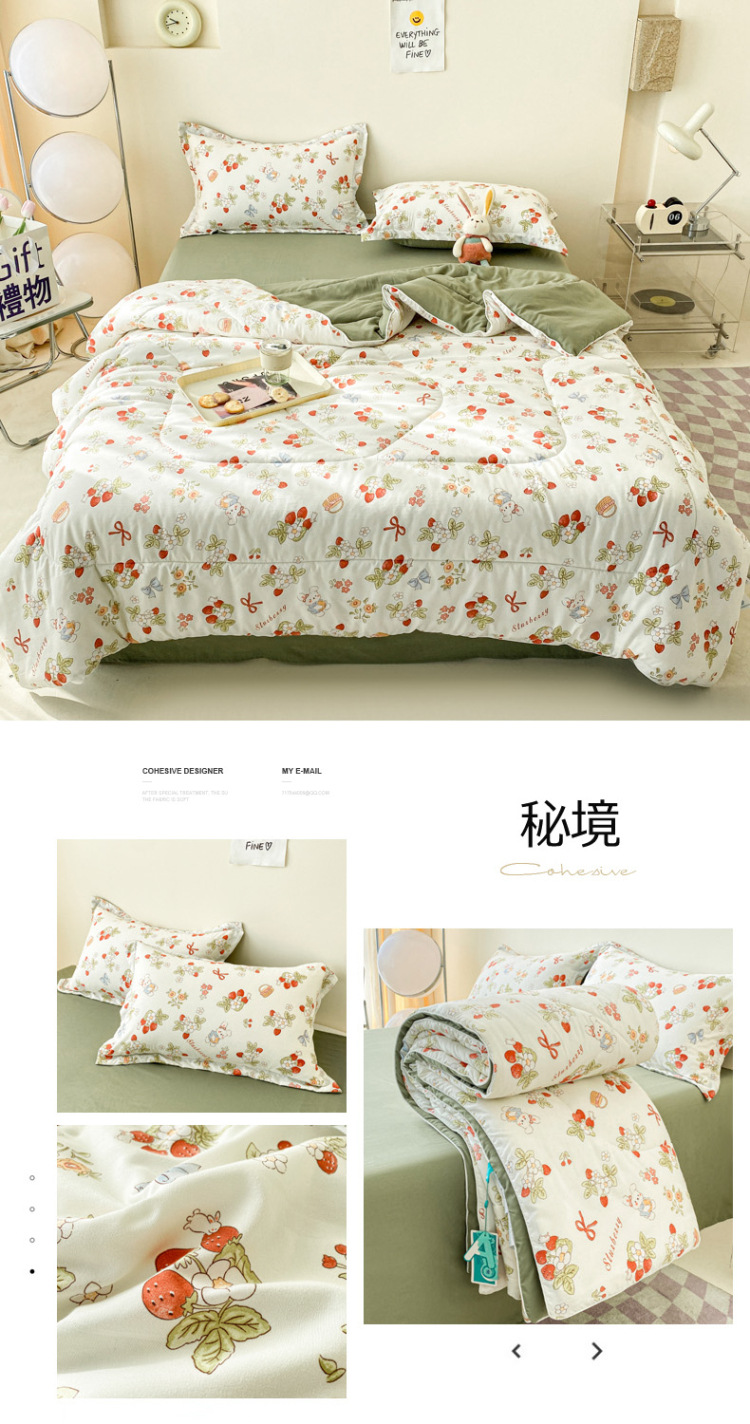 暖西施 A类夏季亲肤水洗棉空调被儿童薄被子小清新夏凉被