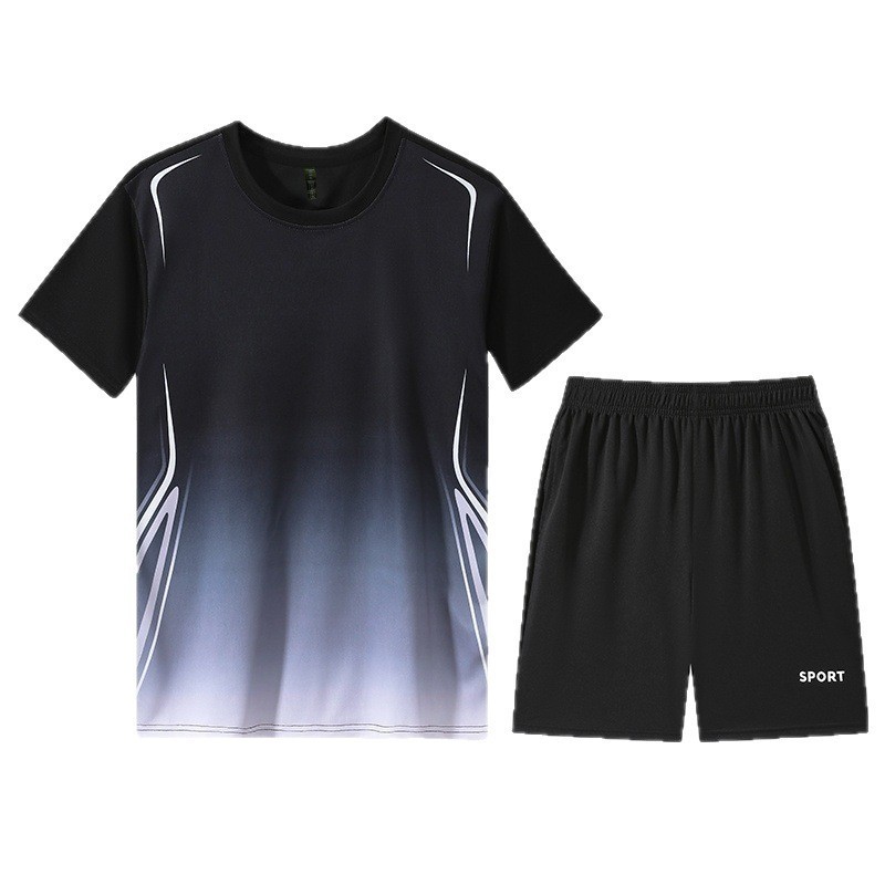 Trajes deportivos para correr ropa de fitness para hombres y mujeres entrenamiento de bicicleta ropa de carrera matutina primavera y verano hielo secado rápido camiseta image 3