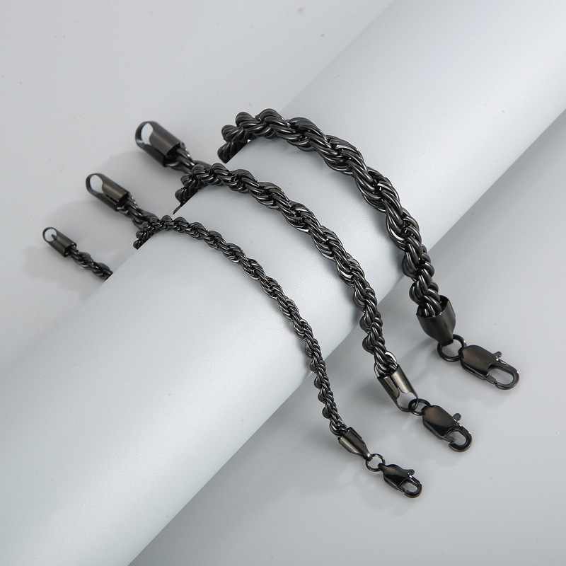 44g Weight Titanium Steel Pendant Material Bracelets Classification Titanium Steel Chain Material 1 Piece Quantity Holiday, Daily Occasion Titanium Steel Material Geometric Pattern Unisex Gender Plating Design Basic, Modern Style, Classic Style Style Basic Modern Style Classic Style Geometric Titanium Steel Bracelets In Bulk 8
