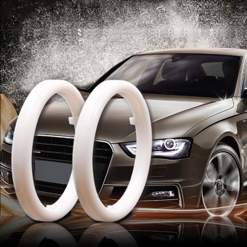 Cross-border exclusive car dual-color LED high-brightness cotton light angel eye ring modification day light fog light dual light lens