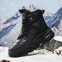 Зимние ботинки (Martens), чёрная кожа, тёплые ботинки‑на‑лодыжку, размеры 39–44