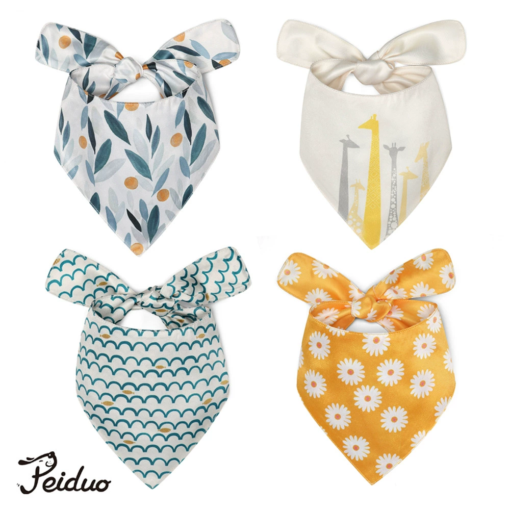 Собака Кошка Скользкое Полотенце Новое Печатное Полотенце Треугольника Любимчика Средняя и Маленькая Собака Тедди Bomei Шарф Pet Шарф