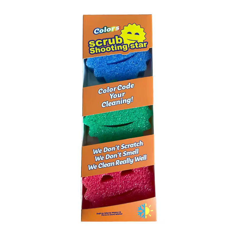 Esponja de cara sonriente de papá estadounidense Esponja de temperatura cálida Esponja de limpieza de platos de panal de abejas