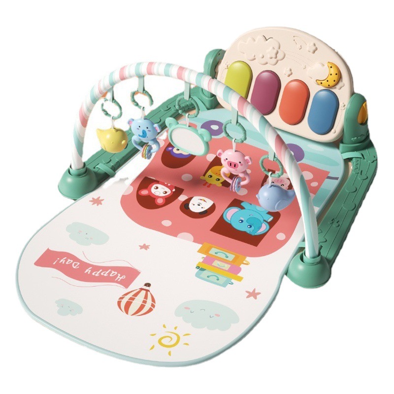 Cross-border New Baby Fitness Rack Toy Music Crawling Blanket 0-1 Year Old Baby Pedal Piano Game Mat Early Education