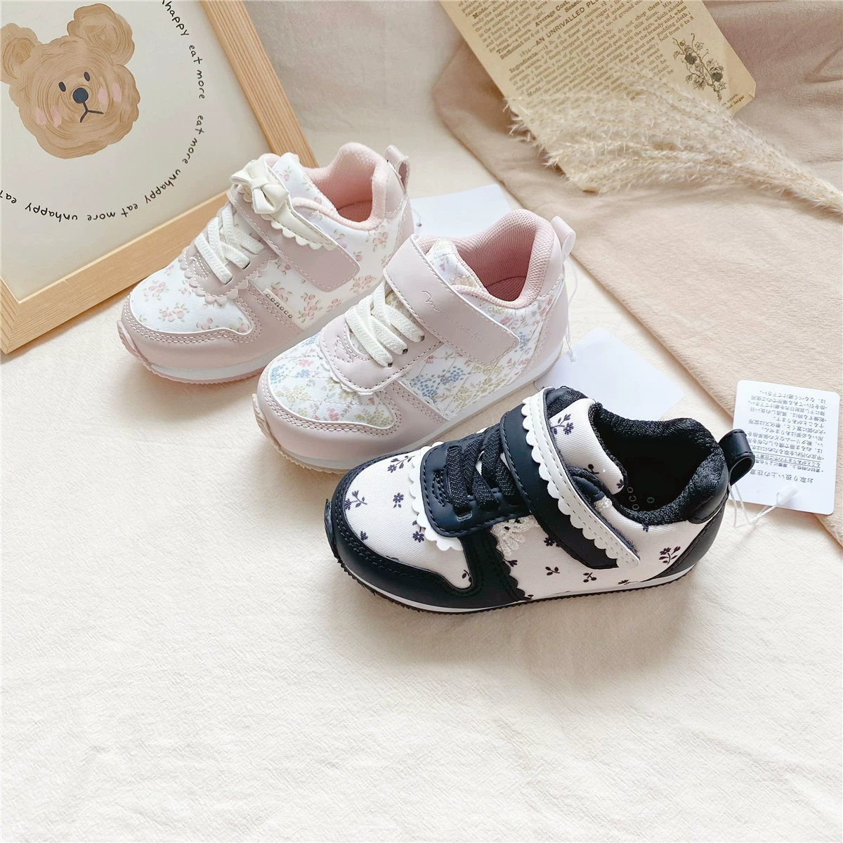 День экспорта Одноразовые легкие продажи детские цветочные кроссовки для девочек повседневные кроссовки для девочек