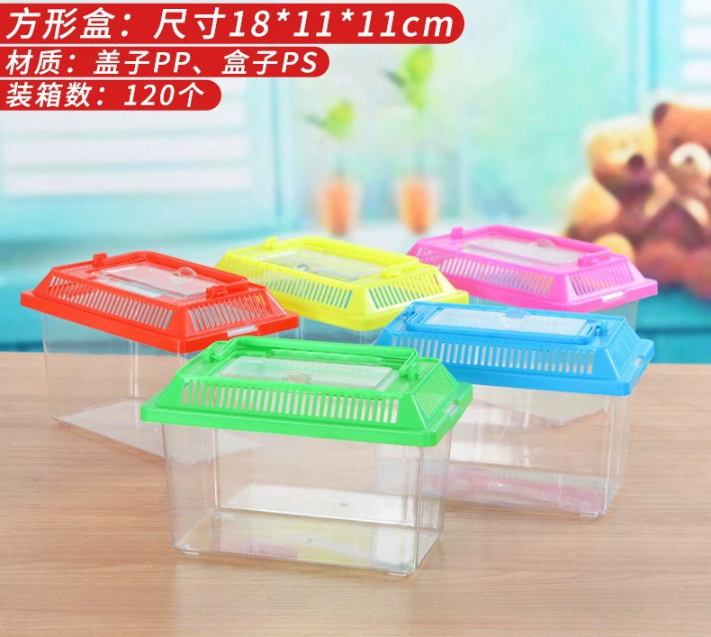 Transparent plastic pet box / small aquarium, portable ventilated tank, multiple sizes 10×7.5–39×28×17 cm