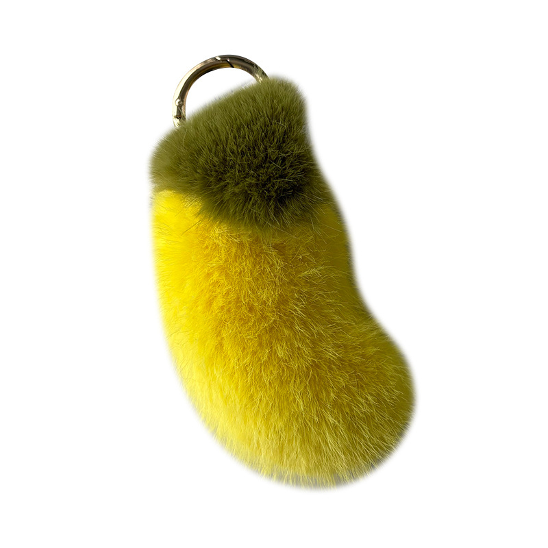 Imitación de visón pelo aguacate llavero de automóvil bolsas de peluche bolsas de peluche colgantes bolsas escolares peluche colgantes al por mayor