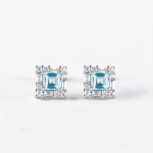 S925 Silver Inlaid Colored Treasure Topaz Earrings Jewelry Original Design Women's Accessible Luxury Gemstone Fashion Wholesale Diopside