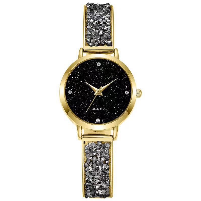Nouvelle montre à quartz pour femme, montre de luxe avec bracelet en acier et strass, montre pour femme, cadeau d'anniversaire, cadran étudiant, montre pour femme_voghion.com