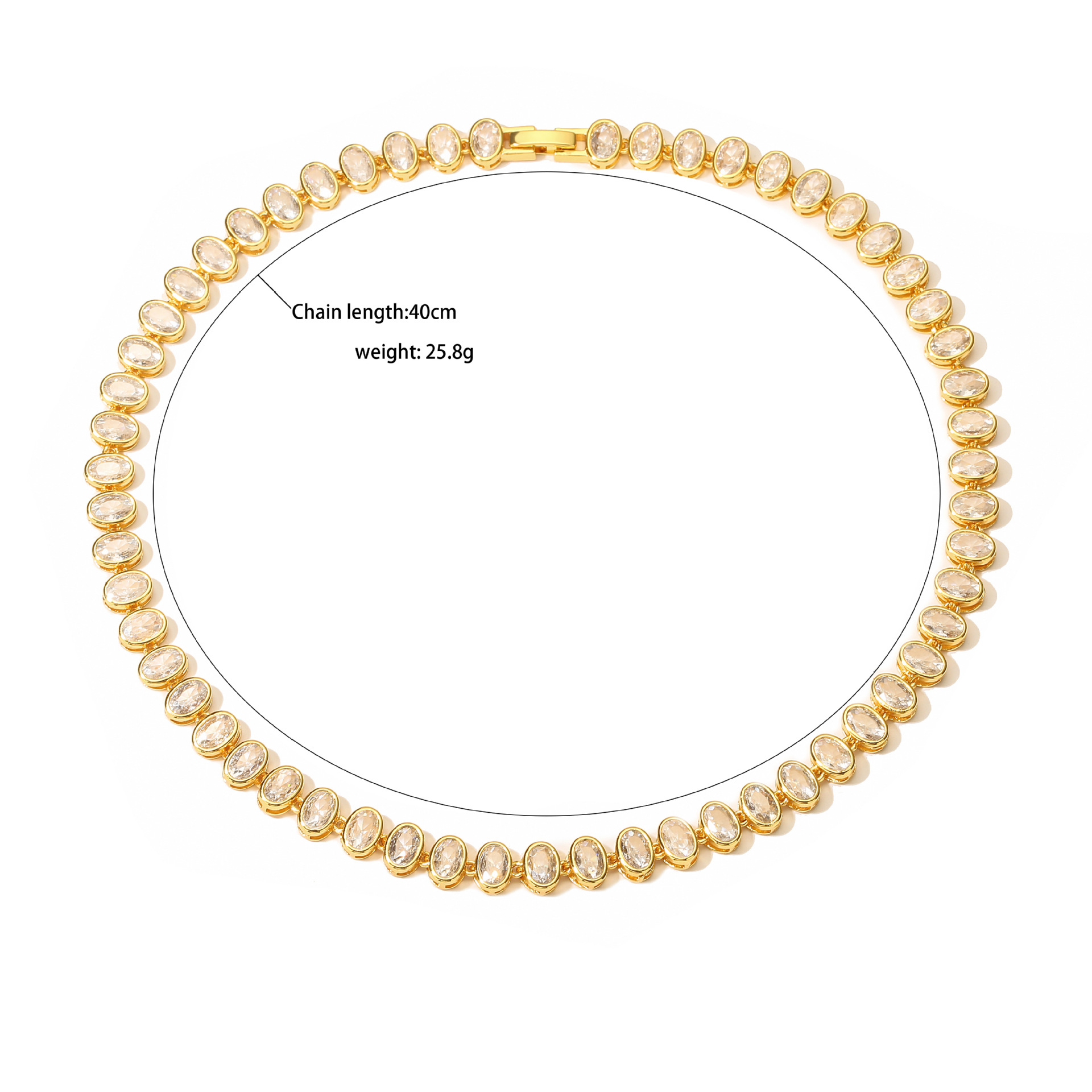 Simple Style Round Copper Inlay Zircon Bracelets Necklace display picture 4