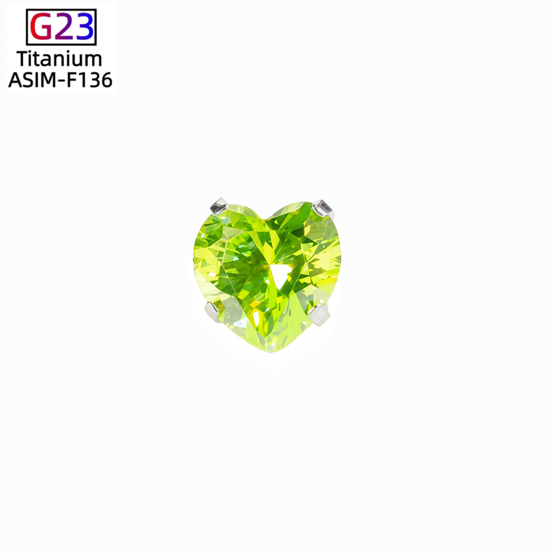 G23 Titanium Earring Heart Zircon Four-Claw Pointed Bottom Ear Bone Nails Lip Eyebrow Nails detail image 9