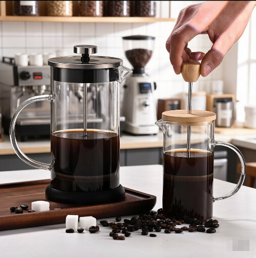 Cafetera de Prensa Francesa de Vidrio de Borosilicato para Café