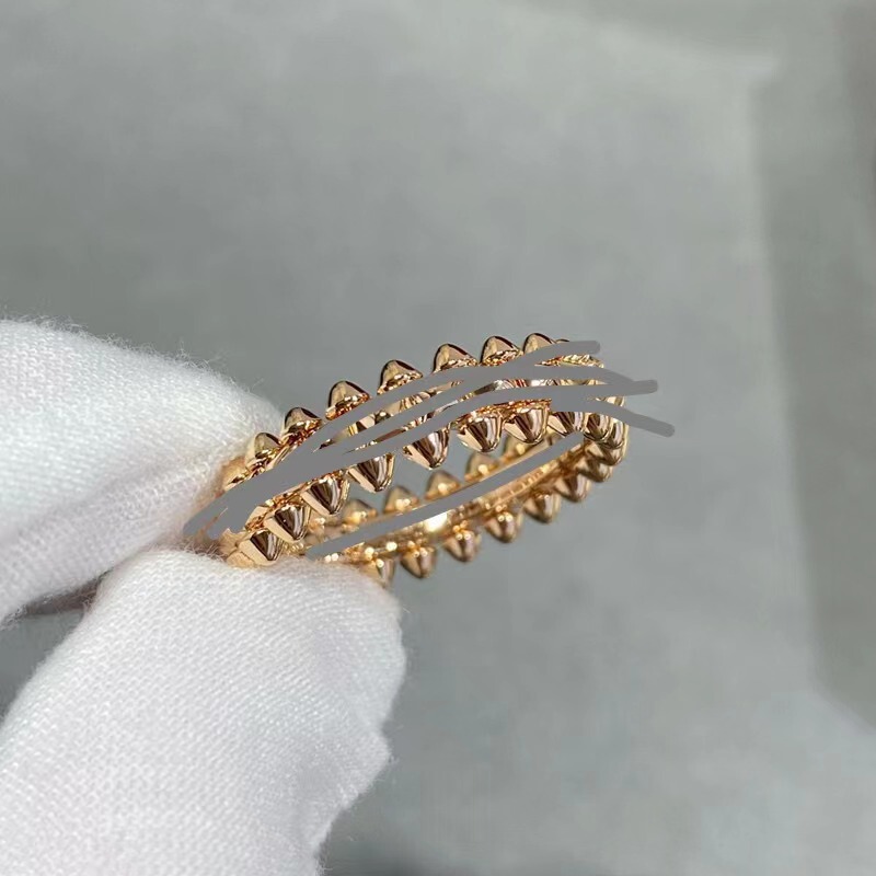 Classic Kaka Bullet Head Ring, Thickly Plated with 18K Gold, Very Dynamic Bead Ring, Narrow Version with Rivets, Index Finger Jewelry Classic Kaka Bullet Head Ring, Thickly Plated with 18K Gold, Very Dynamic Bead Ring, Narrow Version with Rivets, Index Finger Jewelry