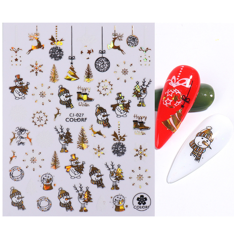 3g Weight Nail Patches Nail Supplies 1 Piece Quantity Santa Claus Pattern Simple Style Style Simple Style Santa Claus Paper Nail Patches 1 Piece 13