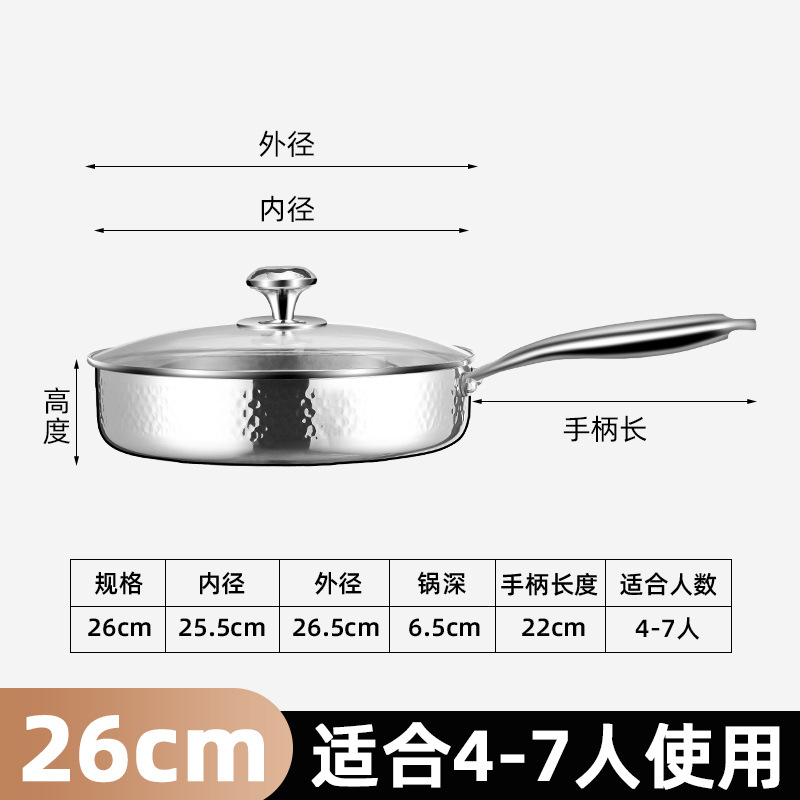 26CM Hammer Pattern Fryer (con tapa)