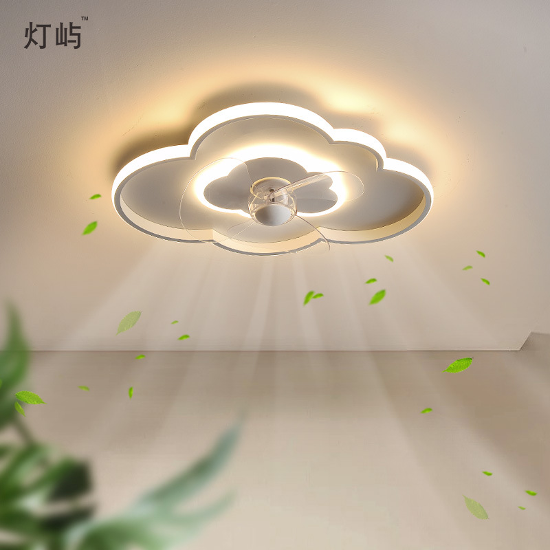 Children&#39;s Room Fan light 2022 new pattern originality Flaky clouds Ceiling lamp Fan Bedroom lights Study Mute lamps and lanterns