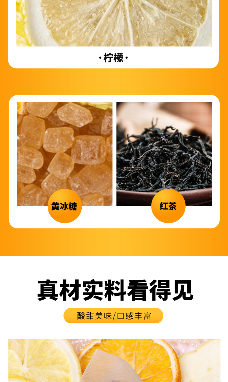 Hot Apple Orange Lemon Black Tea Bags 150g Winter Fruit Tea 15g x 10 Packs in use