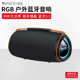 yesido蓝牙音箱跨境代发炫彩灯光TF卡户外便携手提大音量蓝牙音响