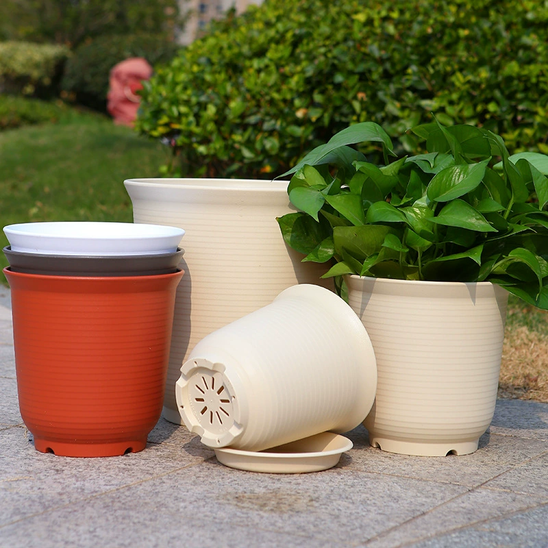 Большой пластиковый утолщенный цветочный горшок из смолы для плющевидного растения, розы, суккулентов, утолщенный круглый, очень большой, имитация керамического горшка