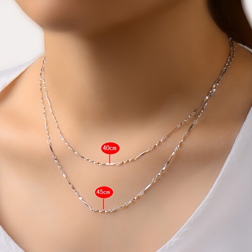 Silver-plated necklace women's matching chain single chain clavicle chain water wave ingot snake bone O word starry sky melon seeds box chain bare chain