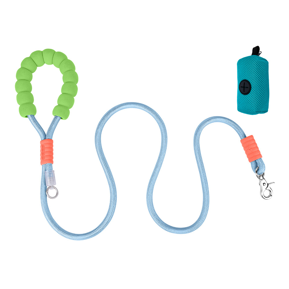 Cuerdas de tracción de dopamina de color se pueden colgar bolsas de mierda de perro cómodas espuma agarre cuerda de perro de montaña resistente al desgaste para caminar cuerda de perro