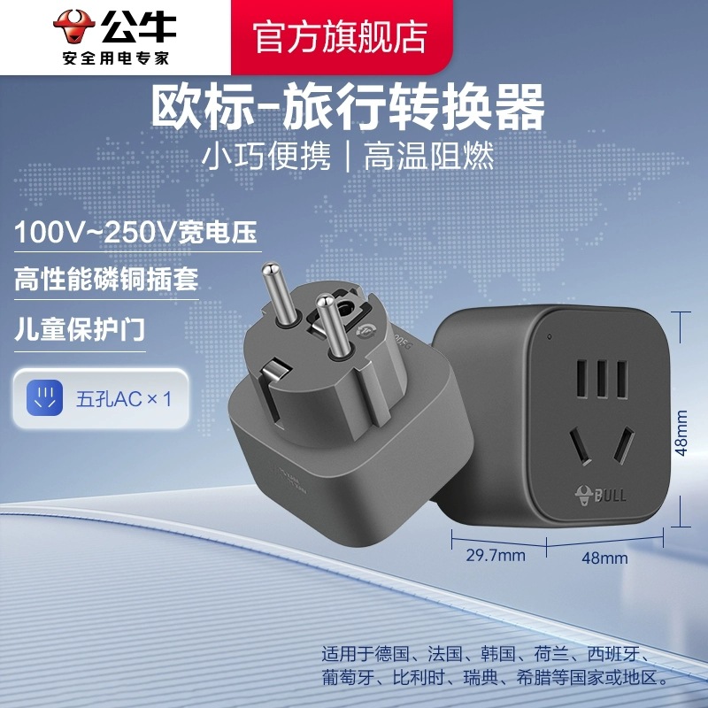 Estándar nacional del agujero redondo del zócalo de Bull al estándar europeo Estándar alemán Estándar británico Enchufe estándar americano de la conversión que carga la versión coreana y europea de Hong Kong de múltiples funciones