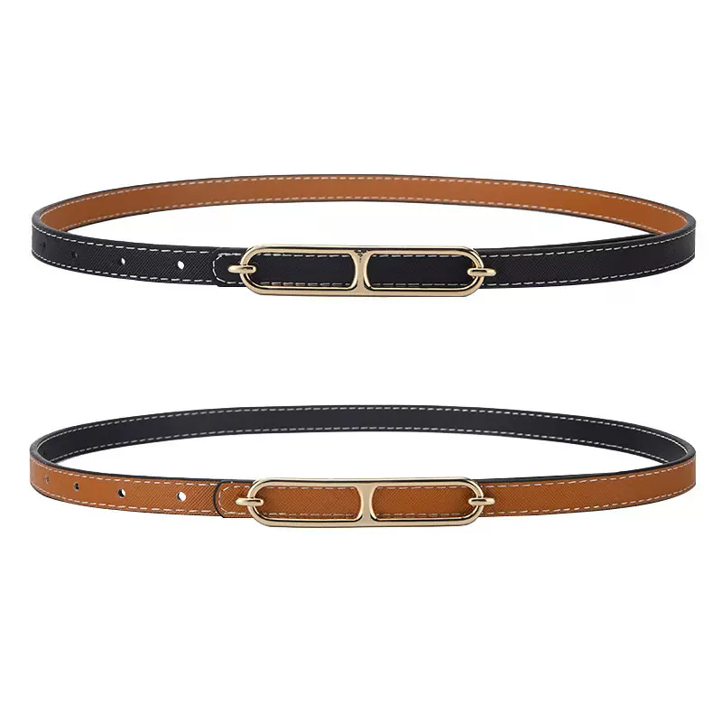 皮带猪鼻子细腰带凯莉双面百搭配西装连衣裙装饰皮带女牛仔裤带