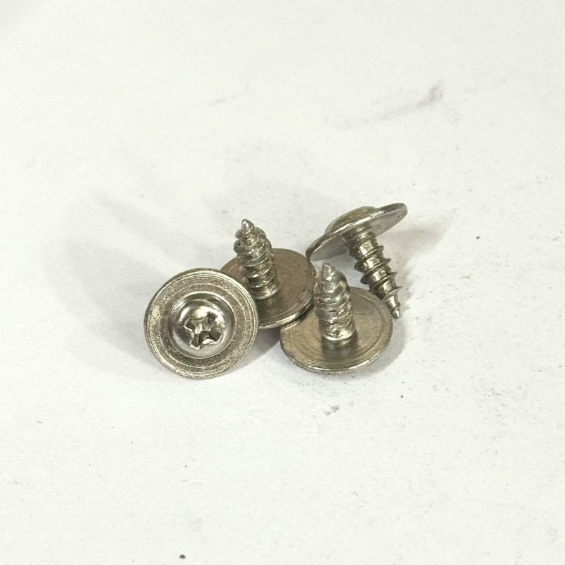 Нестандартные никелированные саморезы с крестообразной головкой 4*10*12 с накладками, саморезы с большой головкой, маленькие винты.